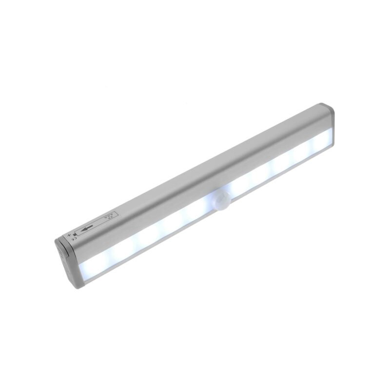 luz led barra con sensor de movimiento, 10 leds, angulo 120°, 80,000h de vida util.