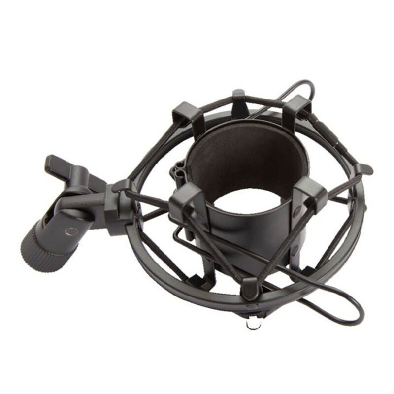 soporte para microfono de estudio, ajuste de angulo y altura, filtro antivibracion.