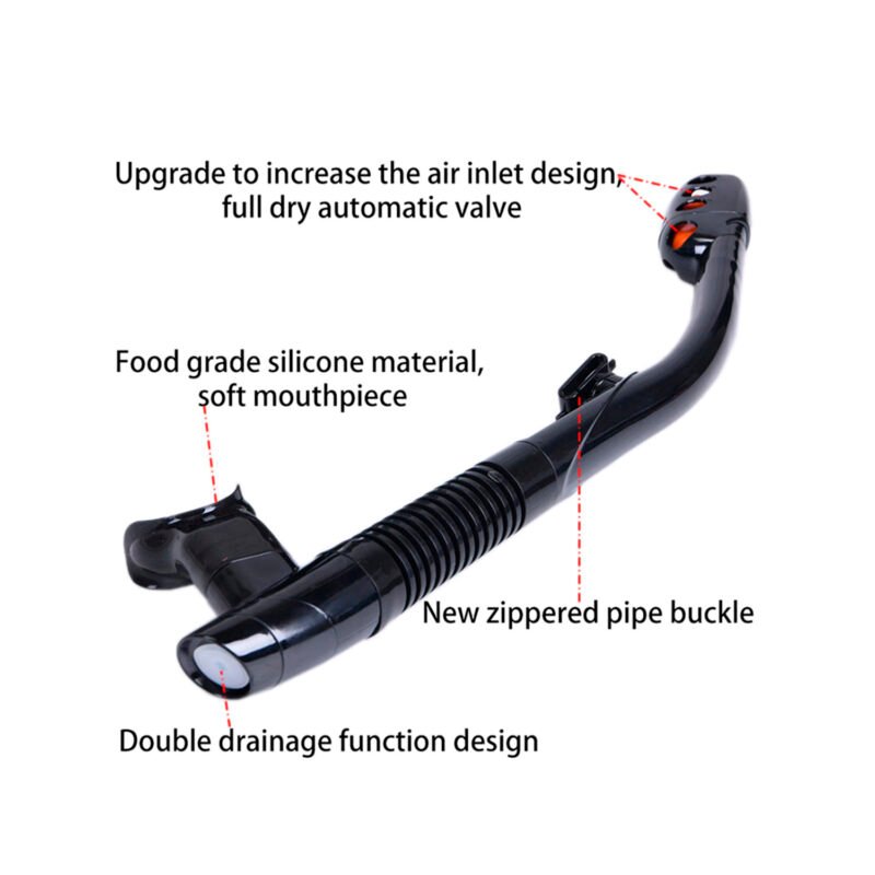 snorkel para bucear, ajuste comodo y a prueba de fugas, boquilla de silicona. — vista 4