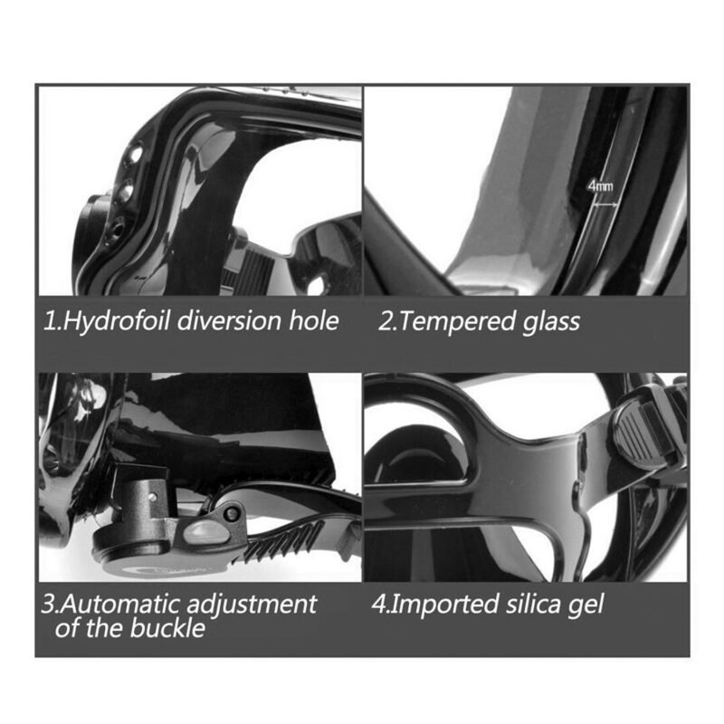 snorkel para bucear, ajuste comodo y a prueba de fugas, boquilla de silicona. — vista 5
