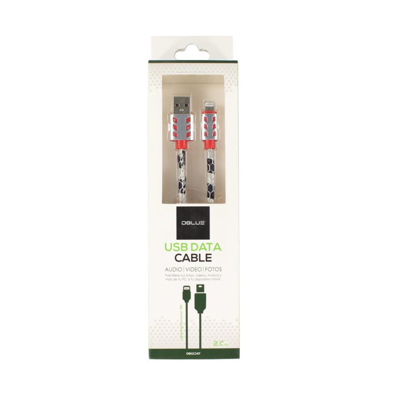 cable usb 2.0 a lightning 1m con diseÑo textil. silver