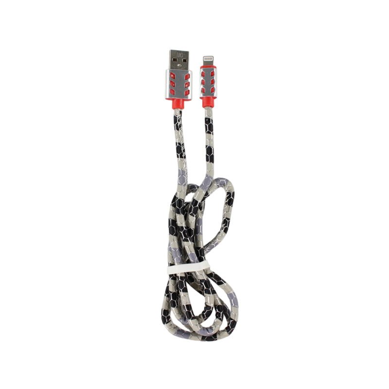 cable usb 2.0 a lightning 1m con diseÑo textil. silver — vista 2