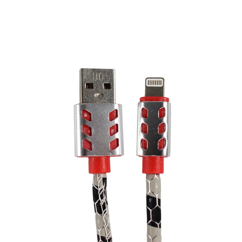 cable usb 2.0 a lightning 1m con diseÑo textil. silver — vista 3