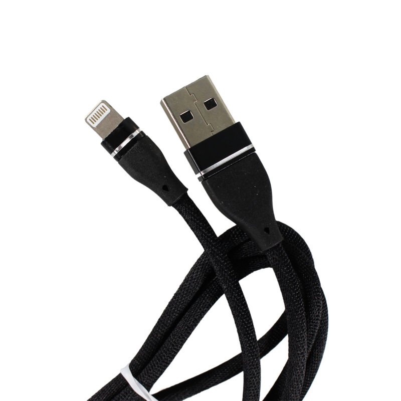 cable usb a lightning 100cm app nucleo de cobre, textil 100cm. black — vista 4