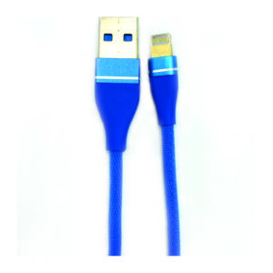 cable usb a lightning 100cm app nucleo de cobre, textil 100cm. blue