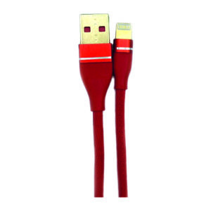 cable usb a lightning 100cm app nucleo de cobre, textil 100cm. red