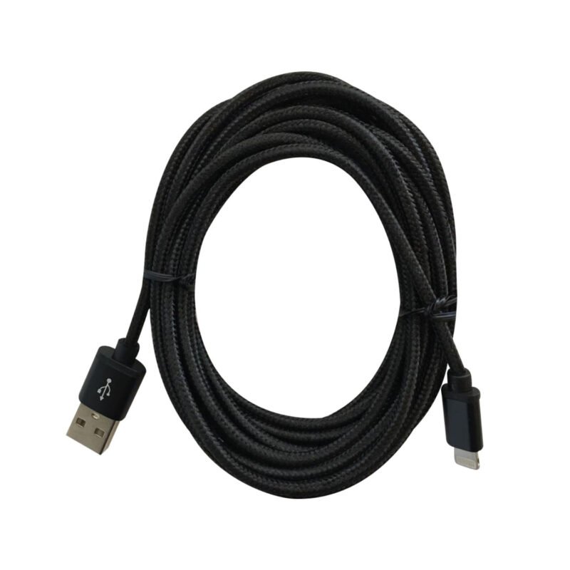cable lightning 3 mts usb iphone 5/6/7/8/x/11. black — vista 2