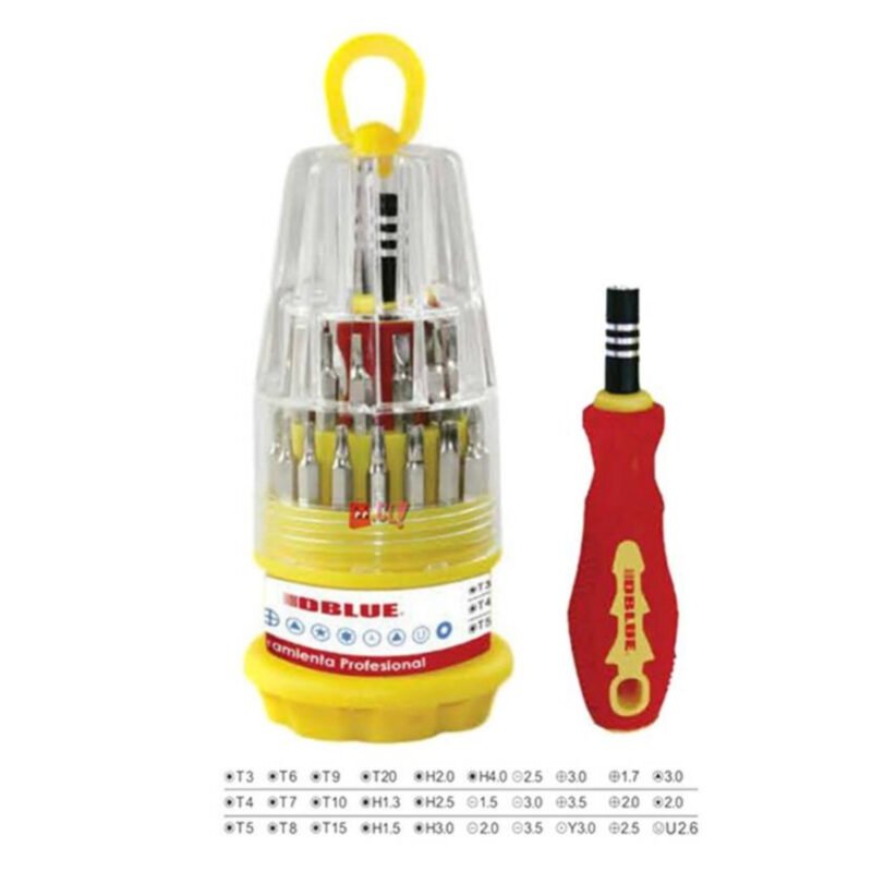 set de atornillador de precision con 31 piezas.