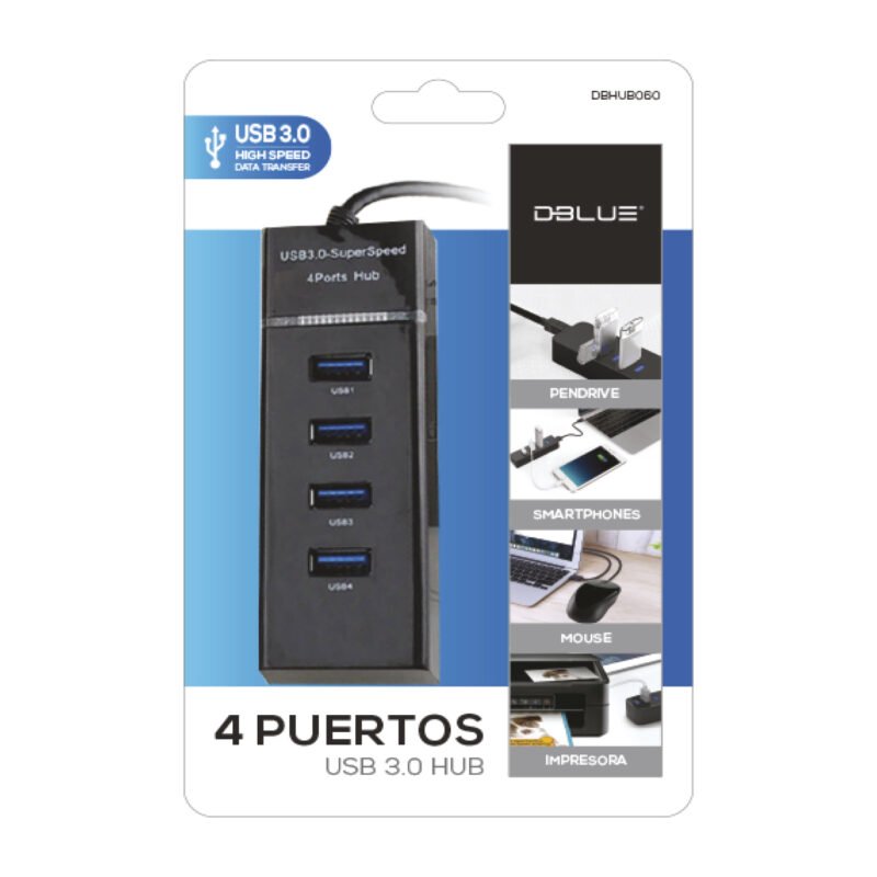 hub mini usb 3.0/ 4 puertos. transferencia 5gbps. — vista 4