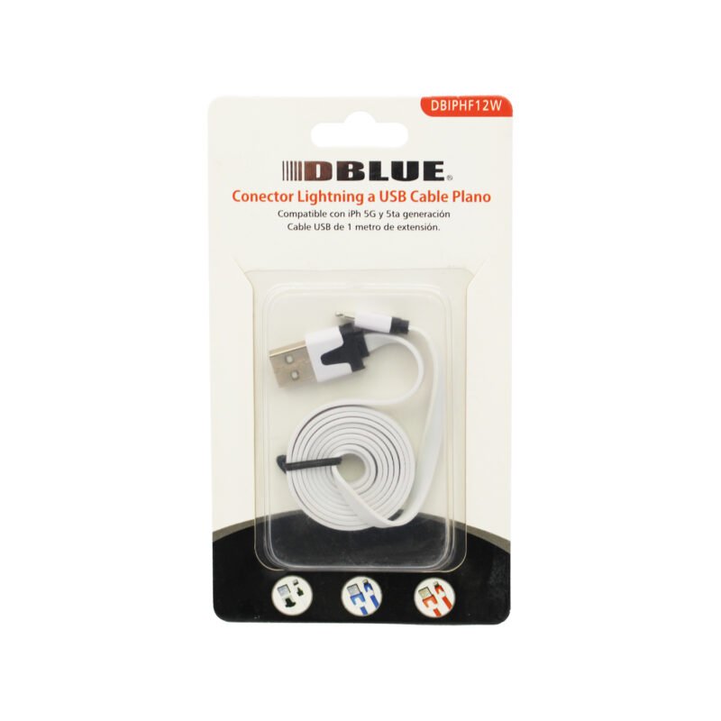 cable plano usb a lightning 100 cm appwhite — vista 3