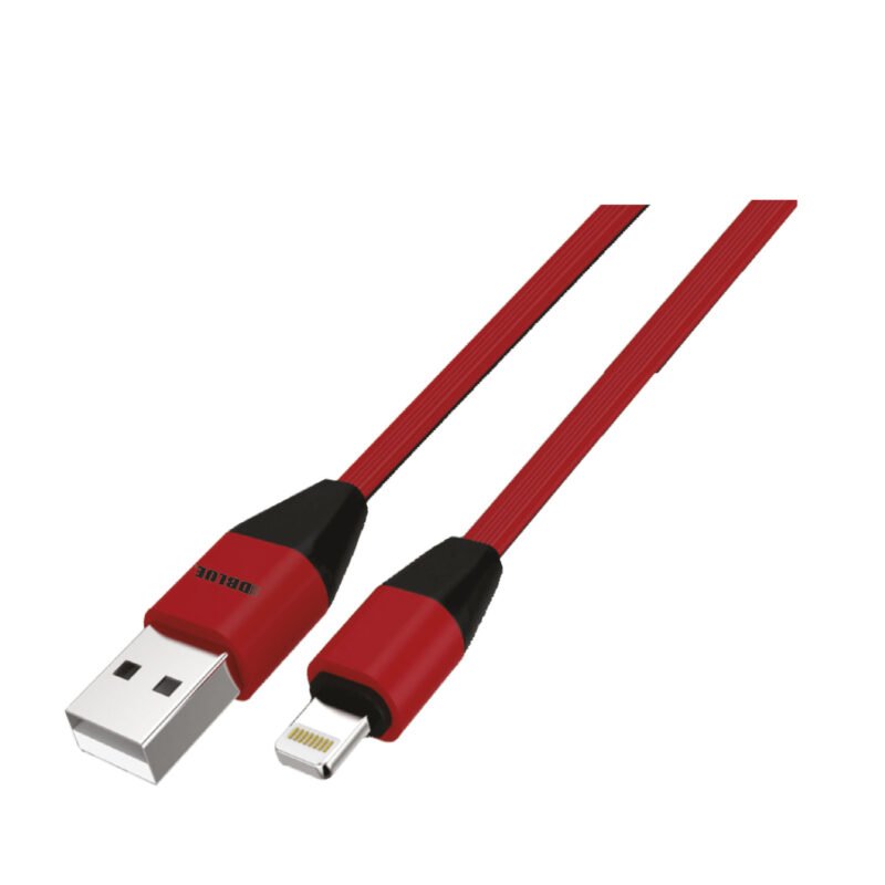 cable usb plano a lightning 1m, de metal (no se enreda). red — vista 2