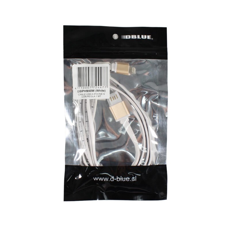 cable usb a lightning con regla 1m.white — vista 2