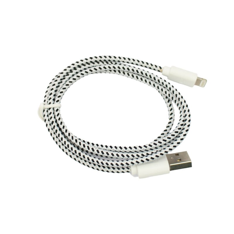 cable usb a lightning textil, black — vista 2