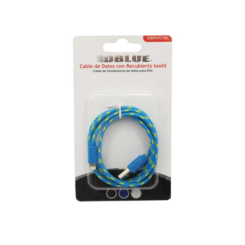 cable usb a lightning textil, blue — vista 2