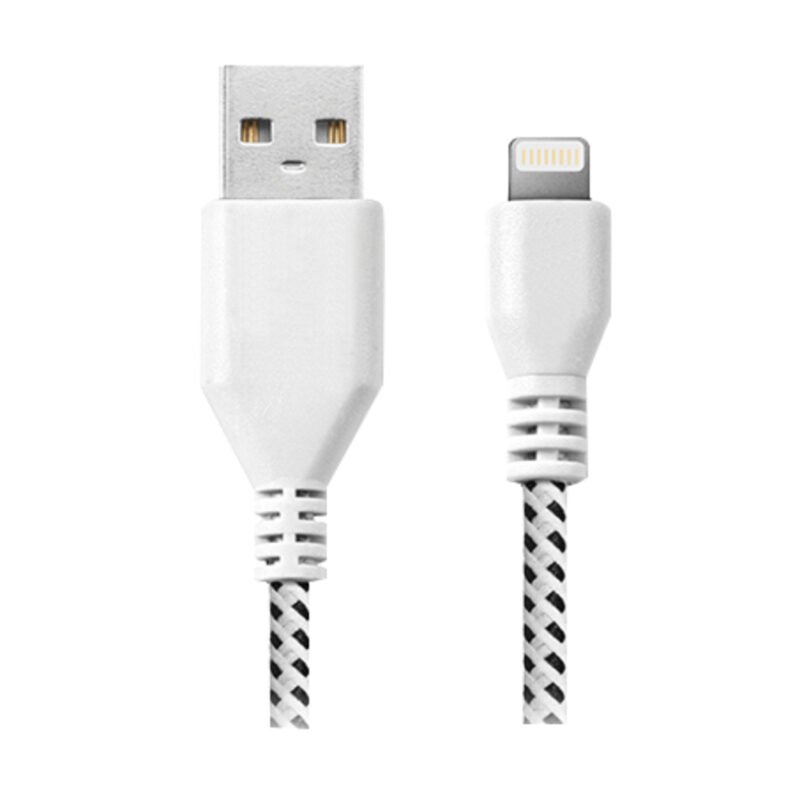cable usb a lightning textil,white — vista 2