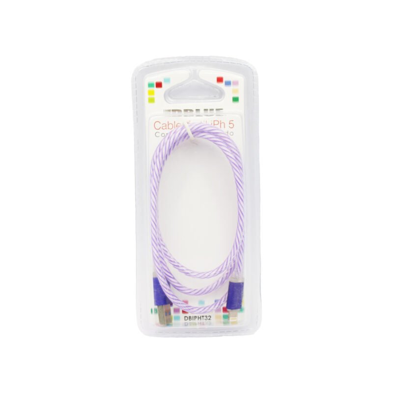 cable usb a lightning con luz rosada, 50 cm, pink — vista 4