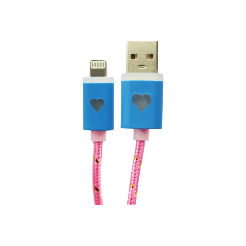cable usb a lightning con luz rosada, 50 cm, pink — vista 2