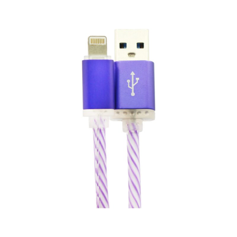 cable usb a lightning con luz rosada, 50 cm, pink — vista 3