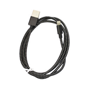 cable usb a lightning trenzado, 100cm app, black