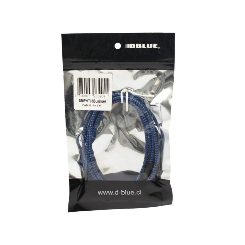 cable usb a lightning trenzado, 100cm app, blue — vista 2