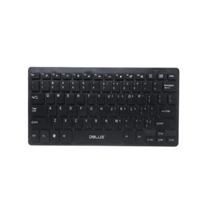 teclado mini ultra slim, 78 teclas, silencioso y comodo, compatible windows y linux. black.