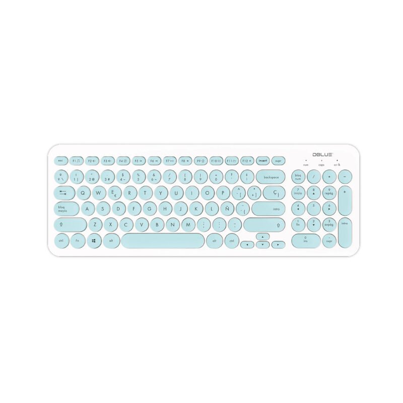 teclado dblue tipo compacto, 96 teclas redondas, anti salpicaduras, diseÑo comodo y duradero.