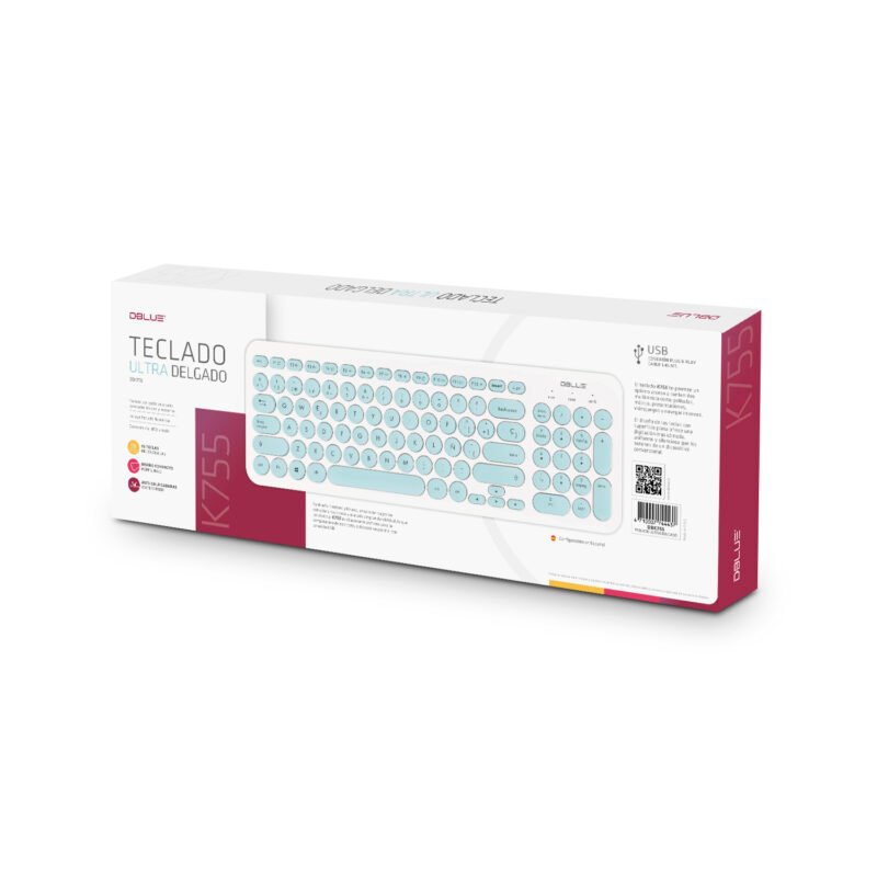 teclado dblue tipo compacto, 96 teclas redondas, anti salpicaduras, diseÑo comodo y duradero. — vista 3