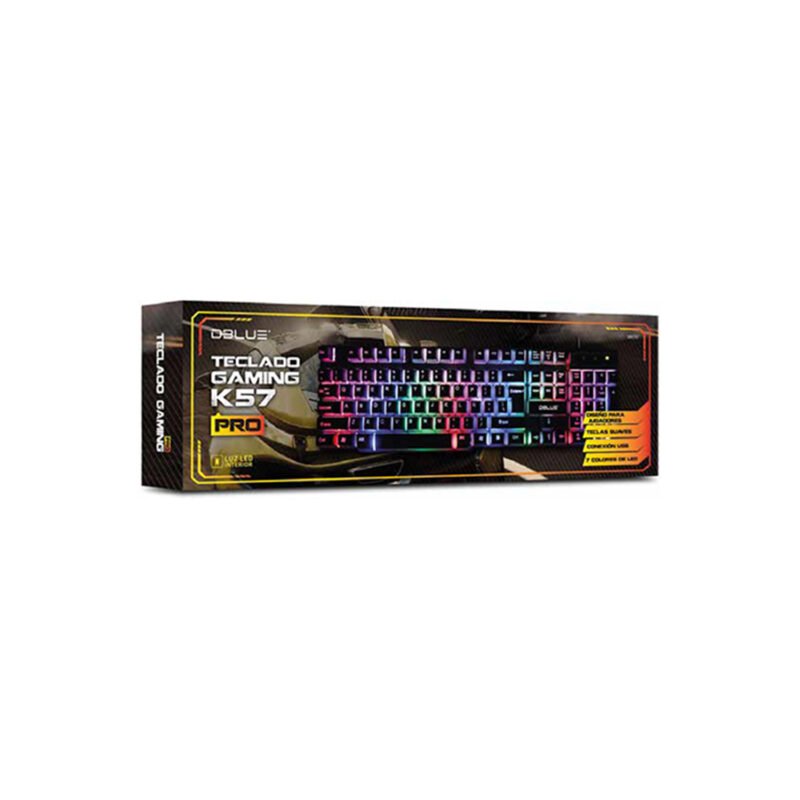 teclado dblue gamer retroiluminado, 7 colores, grabado laser, resistente a salpicaduras, comodo y duradero. — vista 4