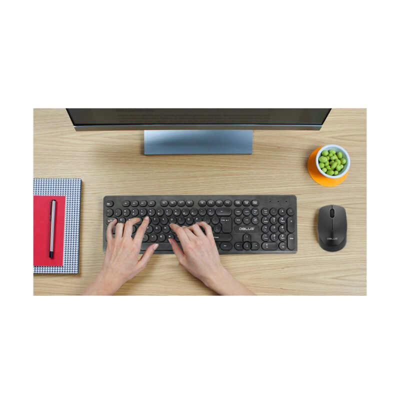 kit teclado y mouse inalambrico 2.4ghz usb black — vista 3