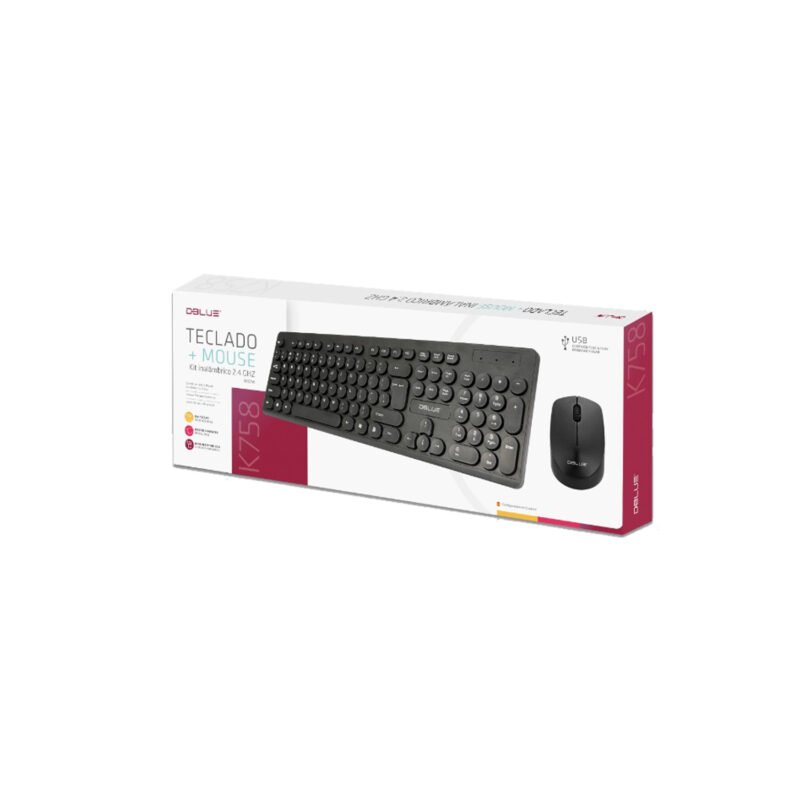 kit teclado y mouse inalambrico 2.4ghz usb black — vista 2