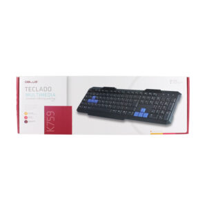 teclado dblue multimedia usb, resistente, agiles y silenciosas teclas, 8 teclas multimedia.
