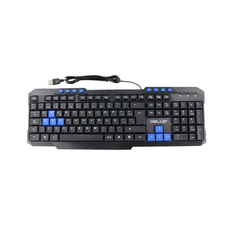teclado dblue multimedia usb, resistente, agiles y silenciosas teclas, 8 teclas multimedia. — vista 2