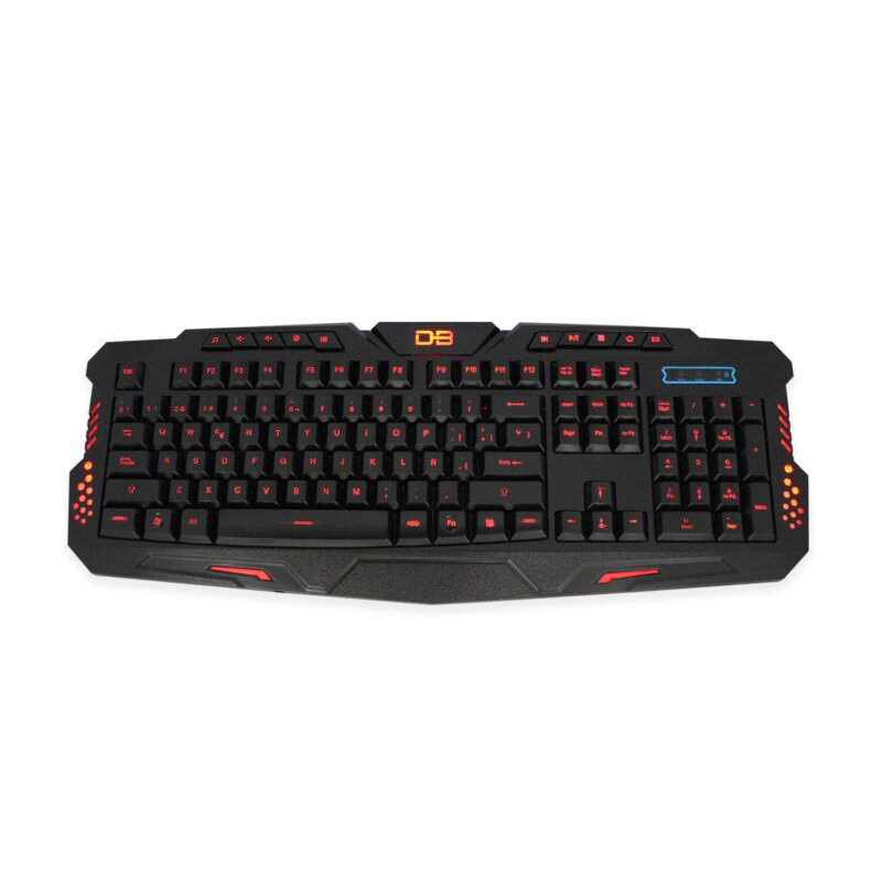 teclado dblue gamer retroiluminado led, ideal para juegos multiplayer, 10 teclas multimedia.