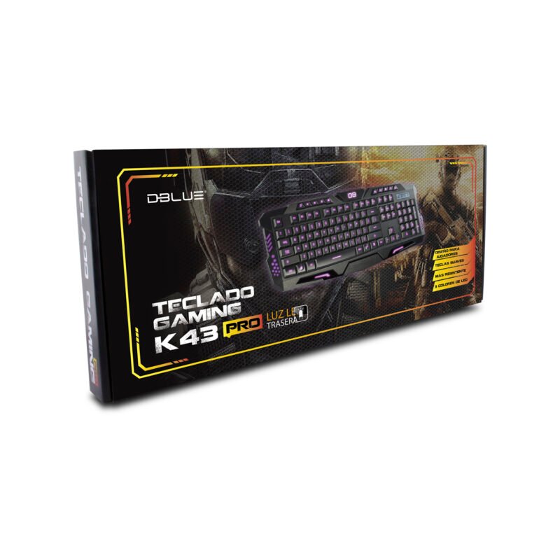 teclado dblue gamer retroiluminado led, ideal para juegos multiplayer, 10 teclas multimedia. — vista 4
