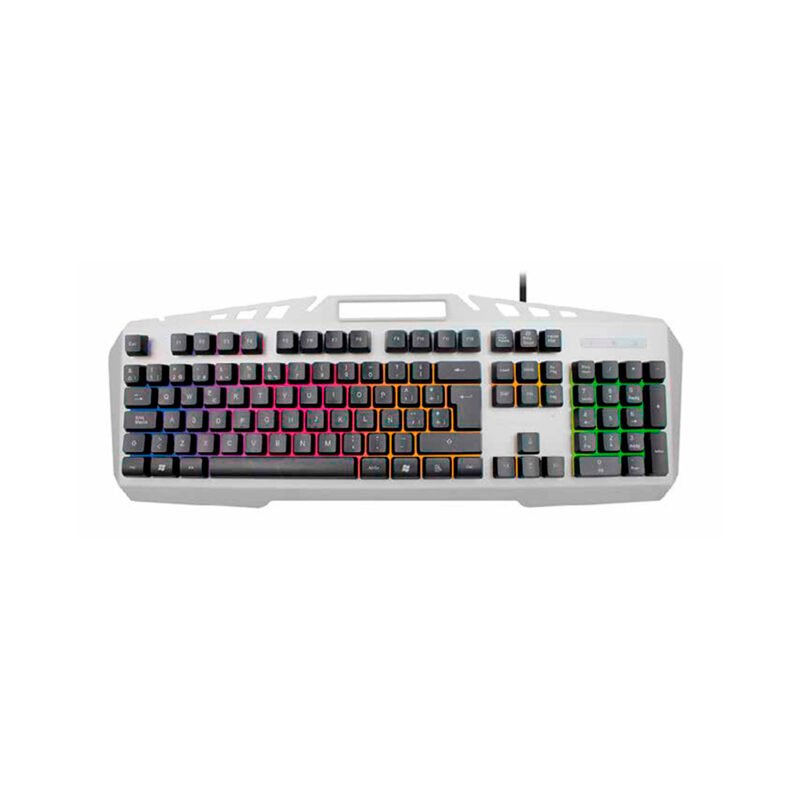 teclado metalico gamer multicolor silver — vista 2