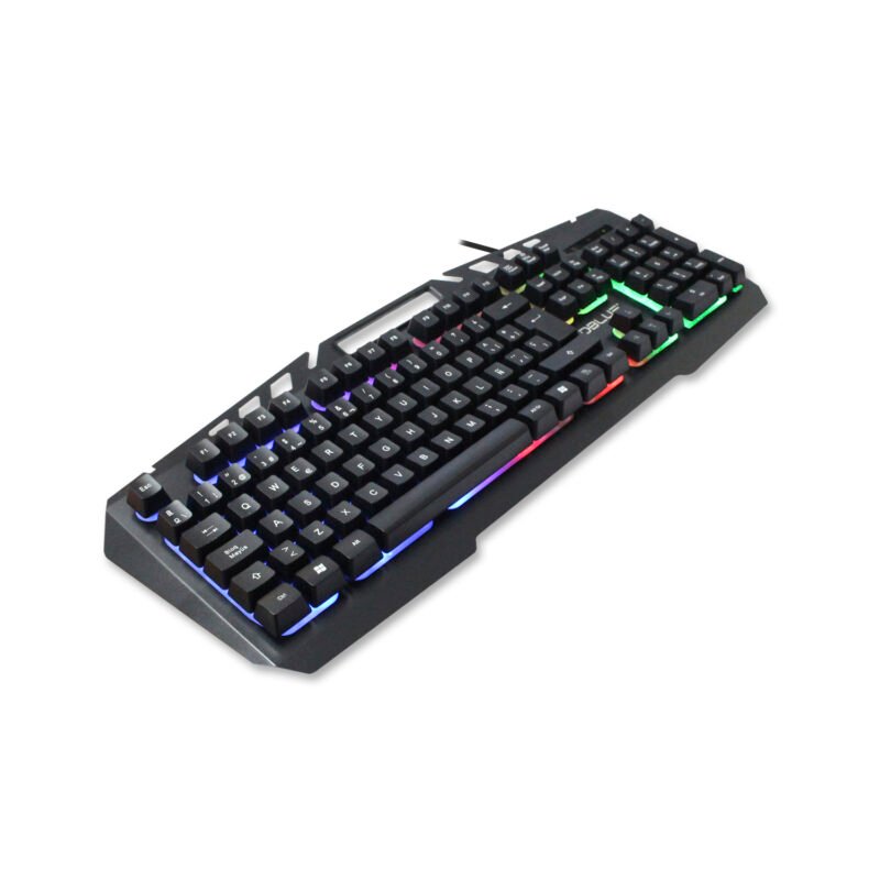 teclado dblue gamer con dock para celular, retroluminacion led, superficie metalica y teclas con suspension. silver — vista 4