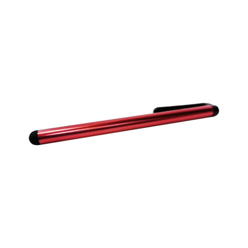 lapiz tactil universal, compacto, ligero y elegante, con cuerpo de acero inoxidable. red
