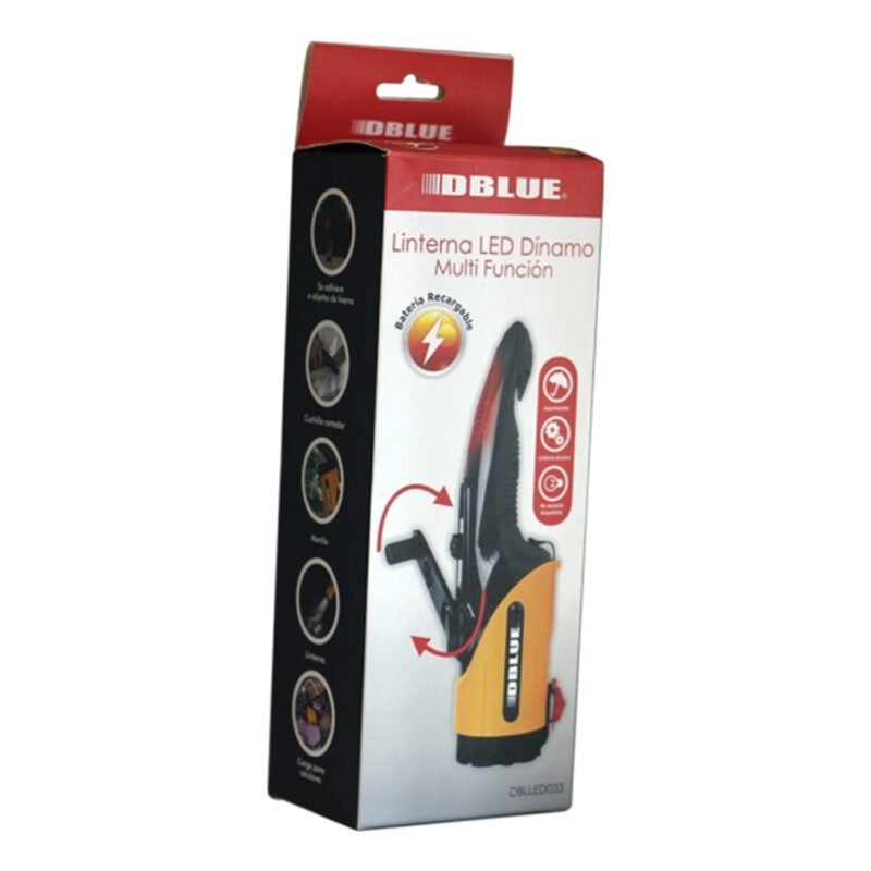 linterna dblue led con dinamo multi funcion