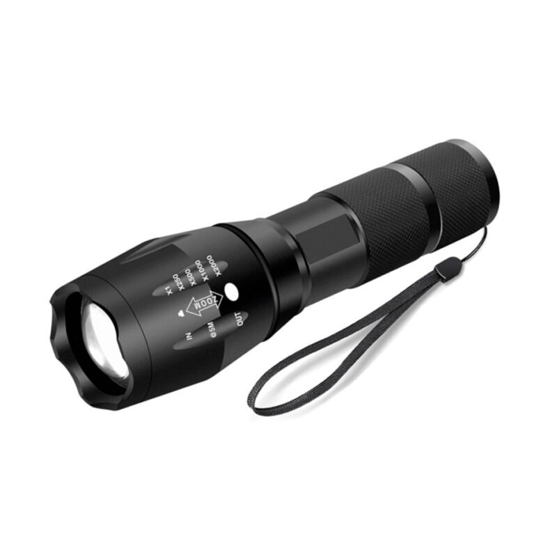 linterna led con 5 modos, zoom ajustable, resistente al agua y golpes, con cargador incluido. — vista 4