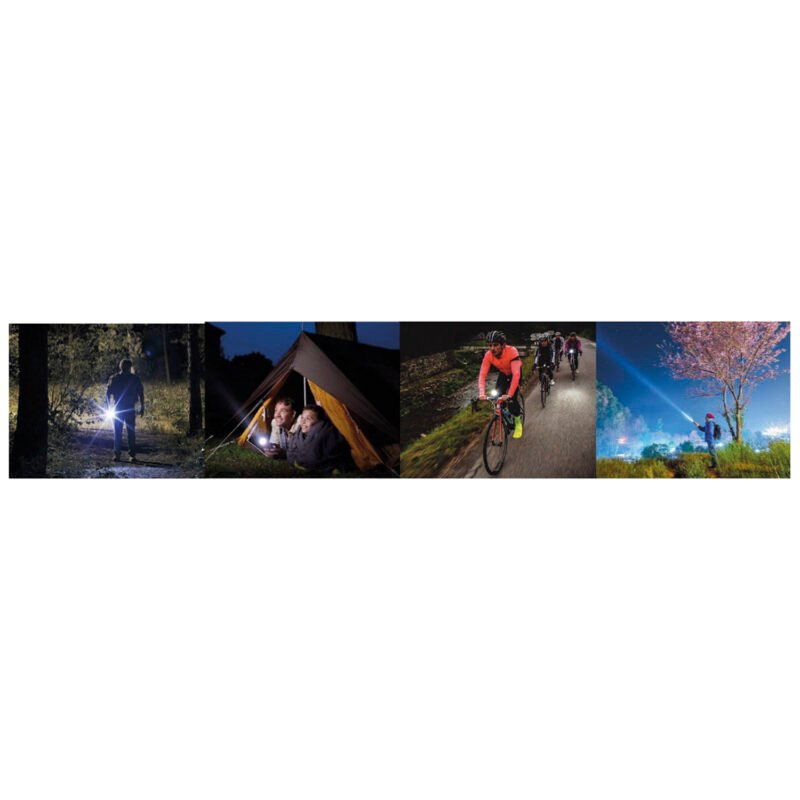linterna led con 5 modos, zoom ajustable, resistente al agua y golpes, con cargador incluido. — vista 3