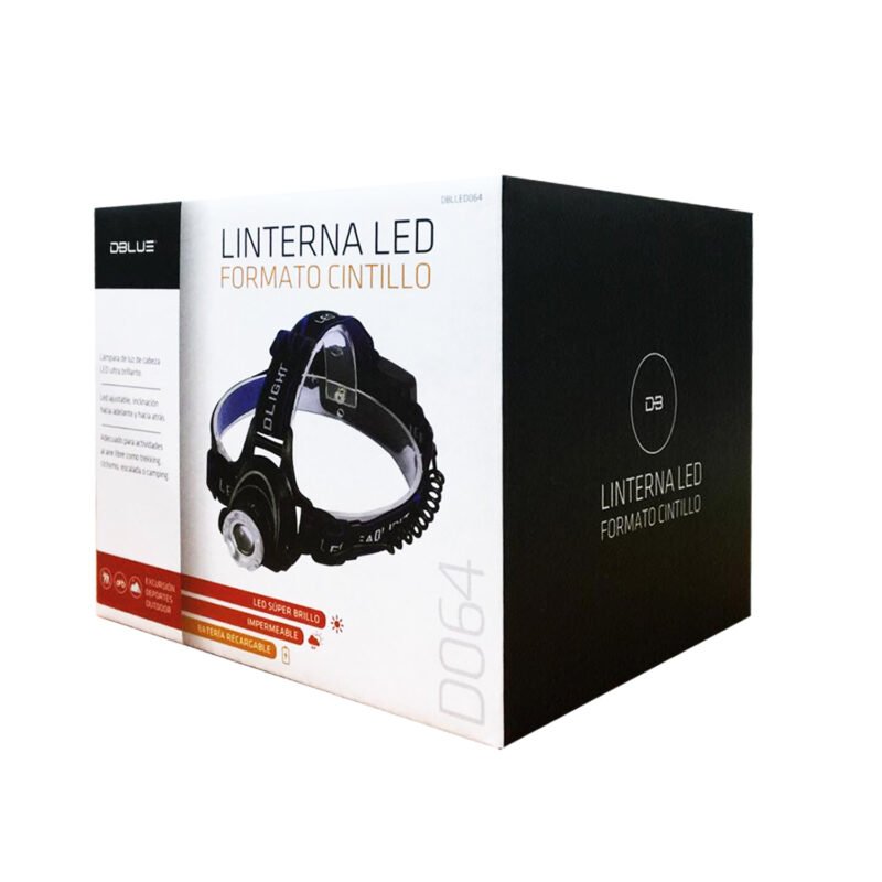 linterna led de minero recargable, caza, trecking, camping — vista 4