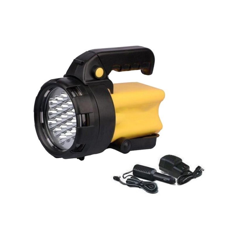linterna multifuncion, 19 leds, bateria recargable 4v, 5 horas de autonomia, cargador incluido.