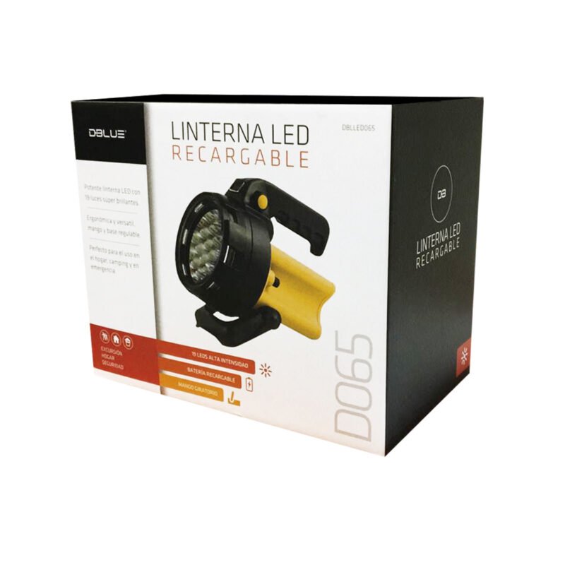 linterna multifuncion, 19 leds, bateria recargable 4v, 5 horas de autonomia, cargador incluido. — vista 2