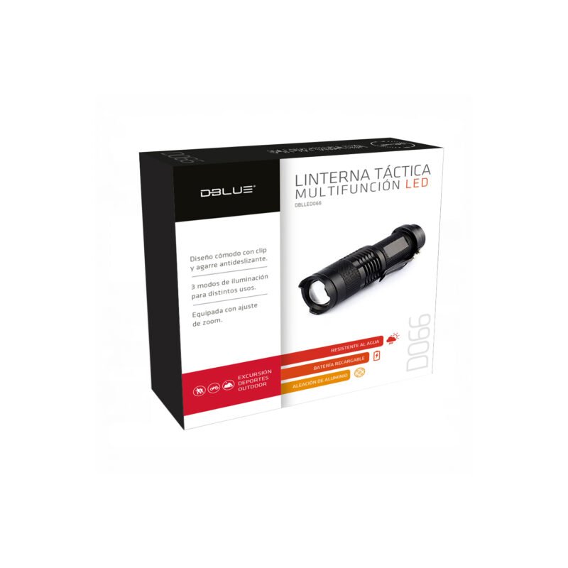 linterna led compacta, 3 modos, 350 lumenes, resistente a impactos y agua, alimentada por pila aa. — vista 2