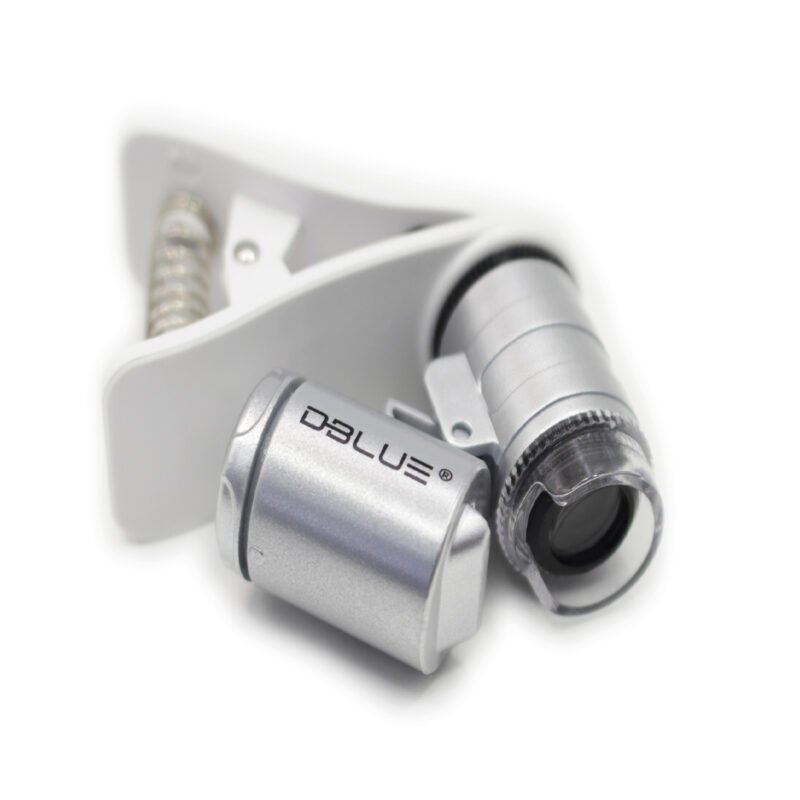 microscopio universal para smartphones: lupa 60x, detector ultravioleta, luz led, portatil. — vista 6