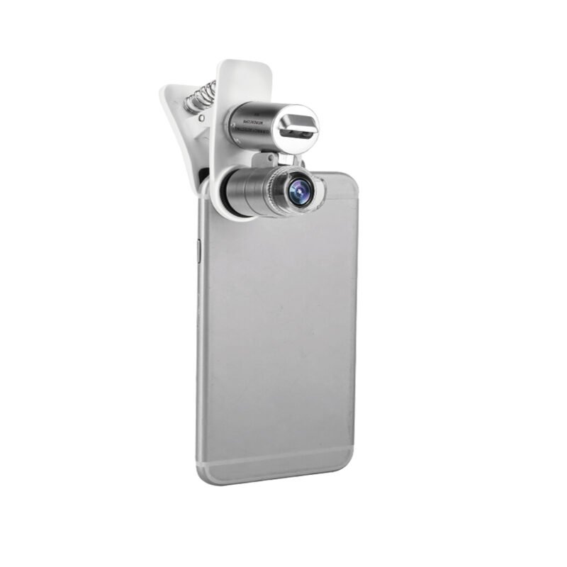 microscopio universal para smartphones: lupa 60x, detector ultravioleta, luz led, portatil. — vista 5