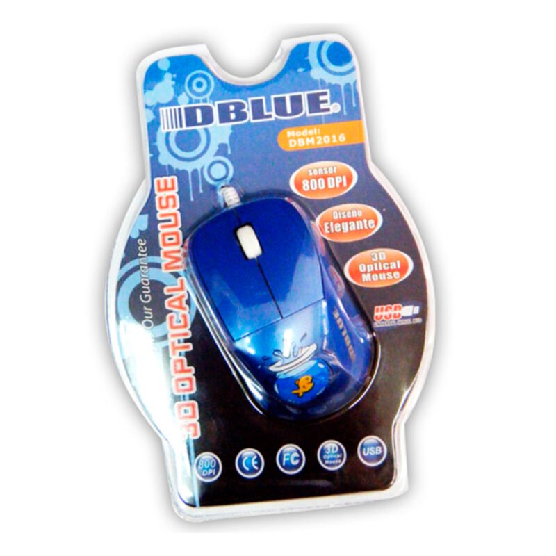 mouse diseÑo 800dpi usb black white — vista 2