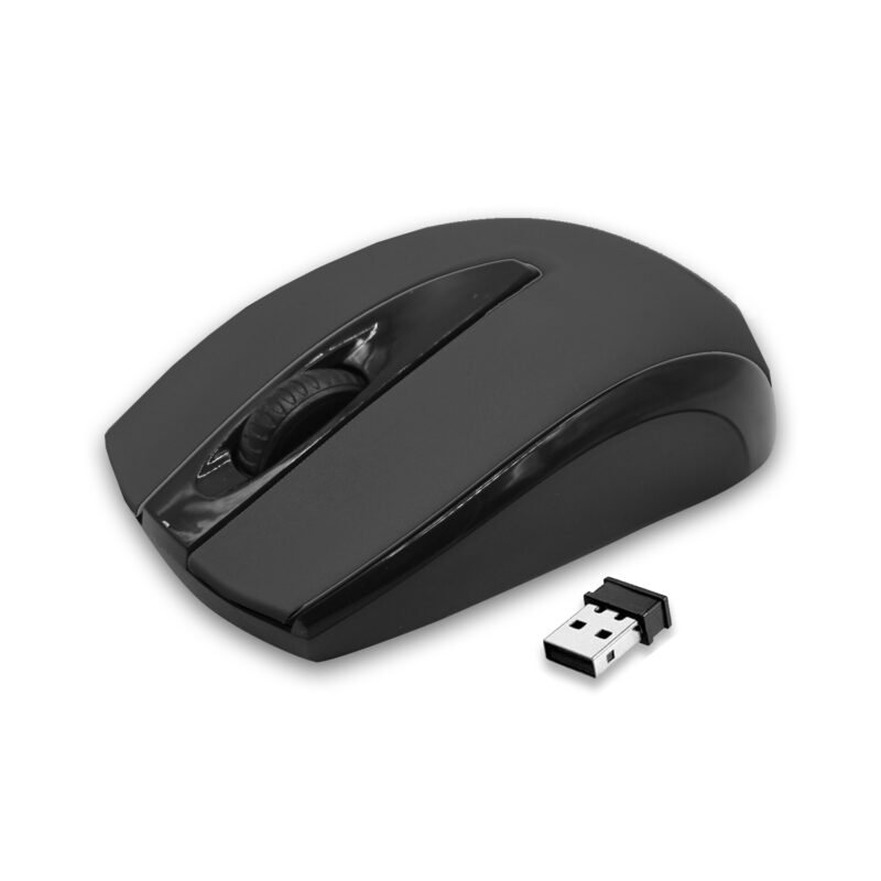 mouse inalambrico optico 3d, 1200 dpi, 2.4 ghz, hasta 10 mts, diseÑo ergonomico. black — vista 3