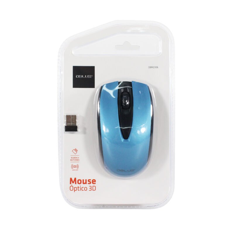 mouse inalambrico optico 3d, 1200 dpi, 2.4 ghz, hasta 10 mts, diseÑo ergonomico. blue — vista 5