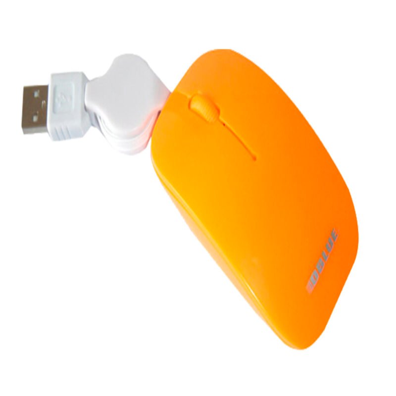 mouse cable retractil optico 800dpi usb orange